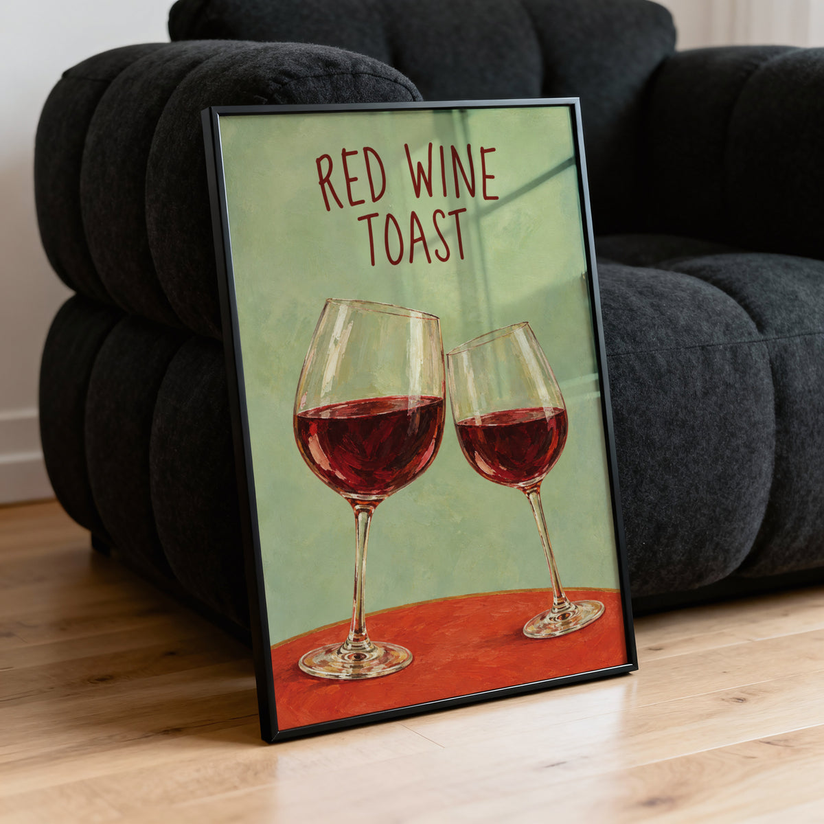 Vintage Red Wine Toast Print Poster, Wine Wall Art