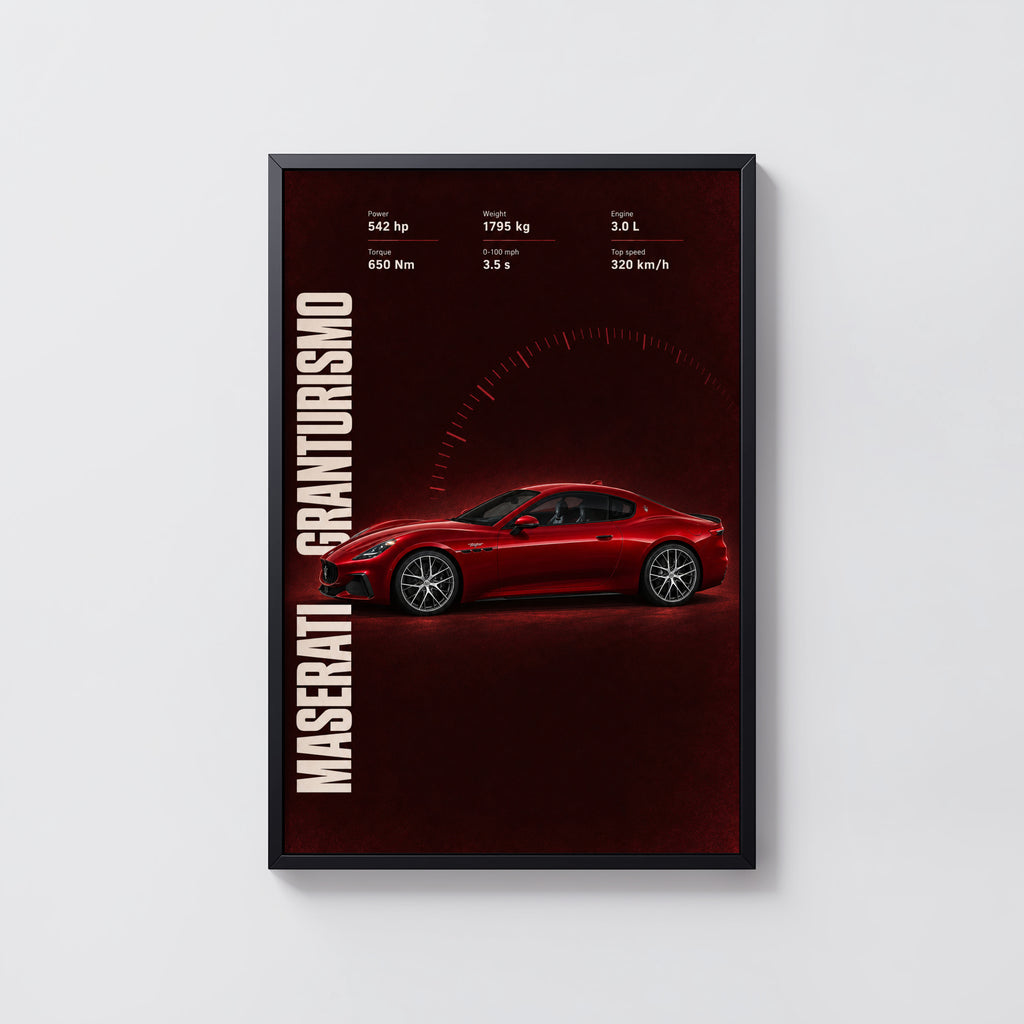 Vintage Maserati GranTurismo Print, Car Wall Art