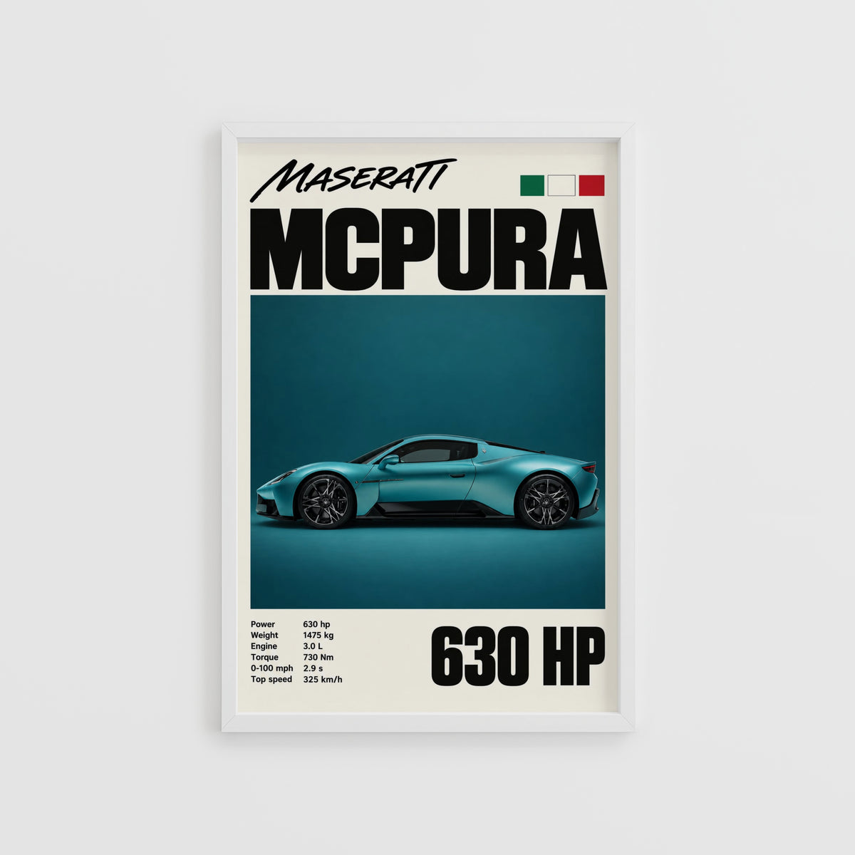 Vintage Maserati MCPura Print, Car Wall Art