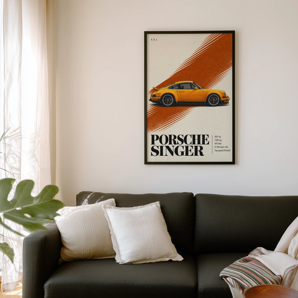 Vintage Porsche Singer Print, Car Wall Art