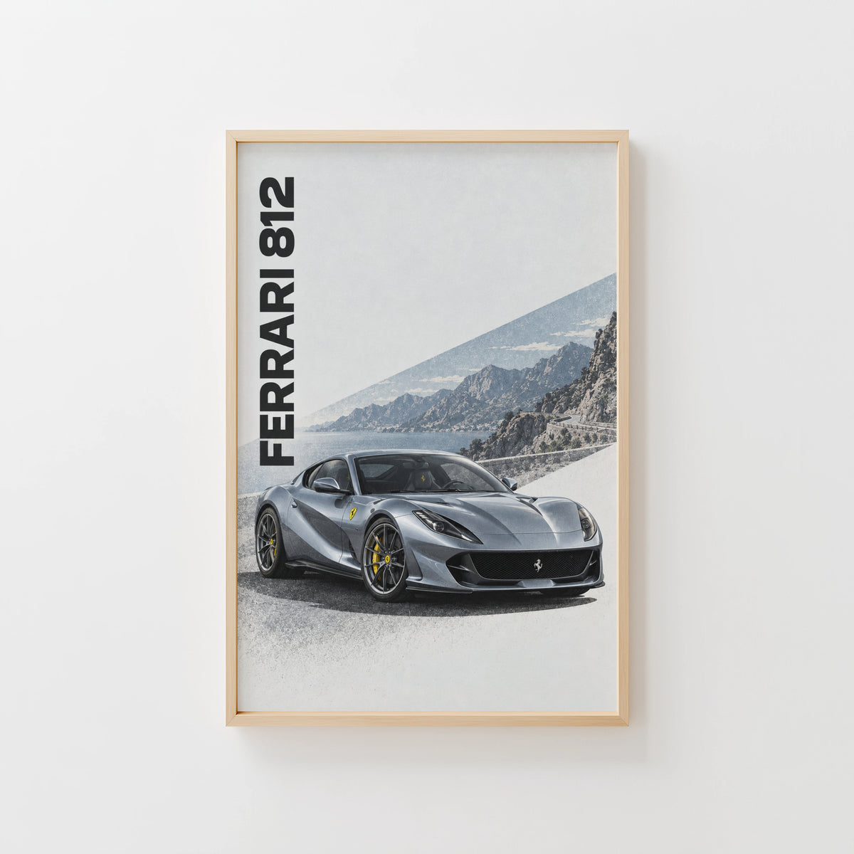 Vintage Ferrari 812 Print, Supercar Wall Art