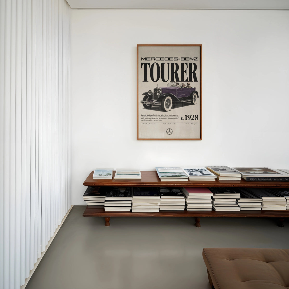 Vintage 1928 Mercedes-Benz Tourer Print, Classic Car Poster