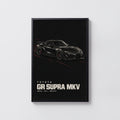 Vintage Toyota GR Supra Car Print, Garage Wall Art