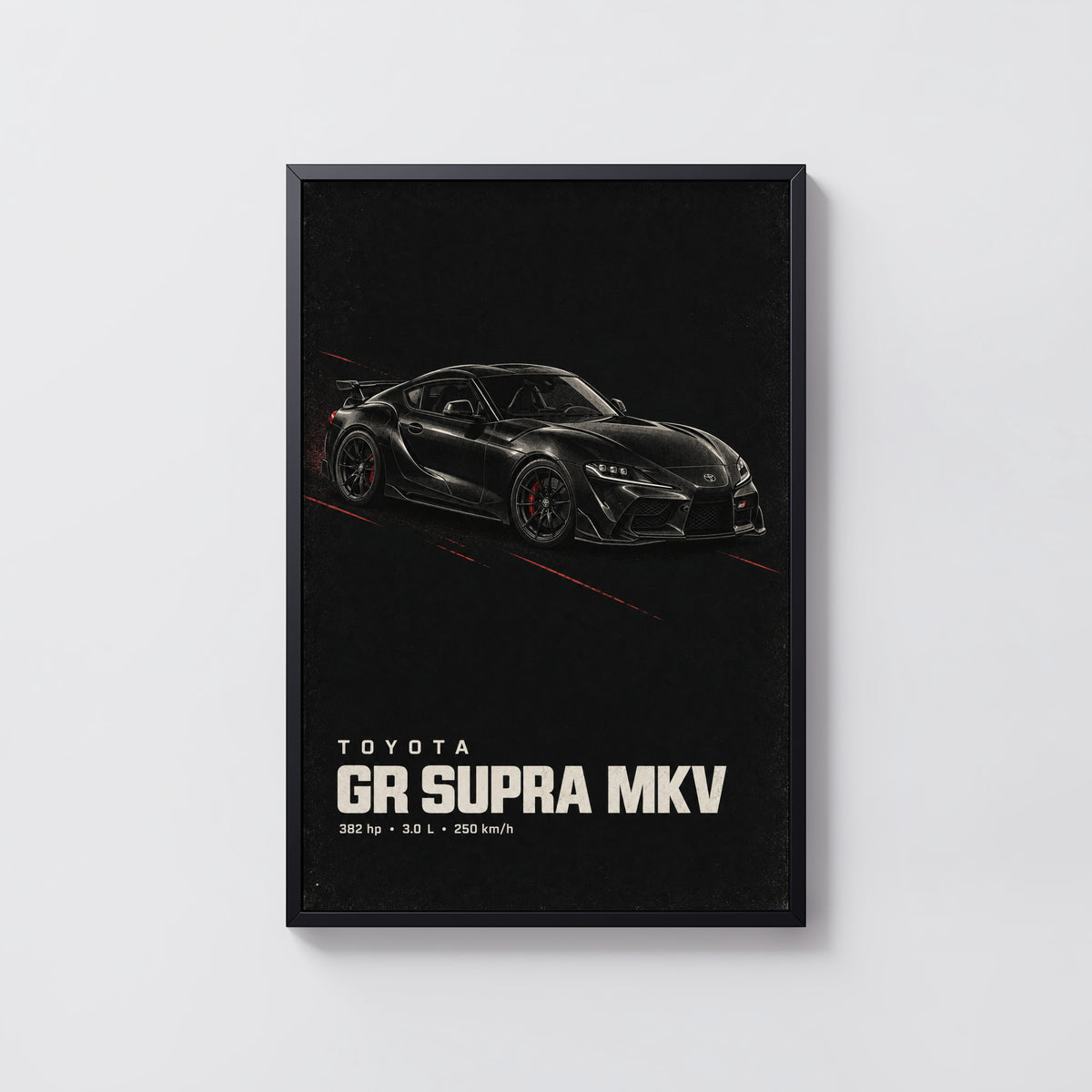 Vintage Toyota GR Supra Car Print, Garage Wall Art