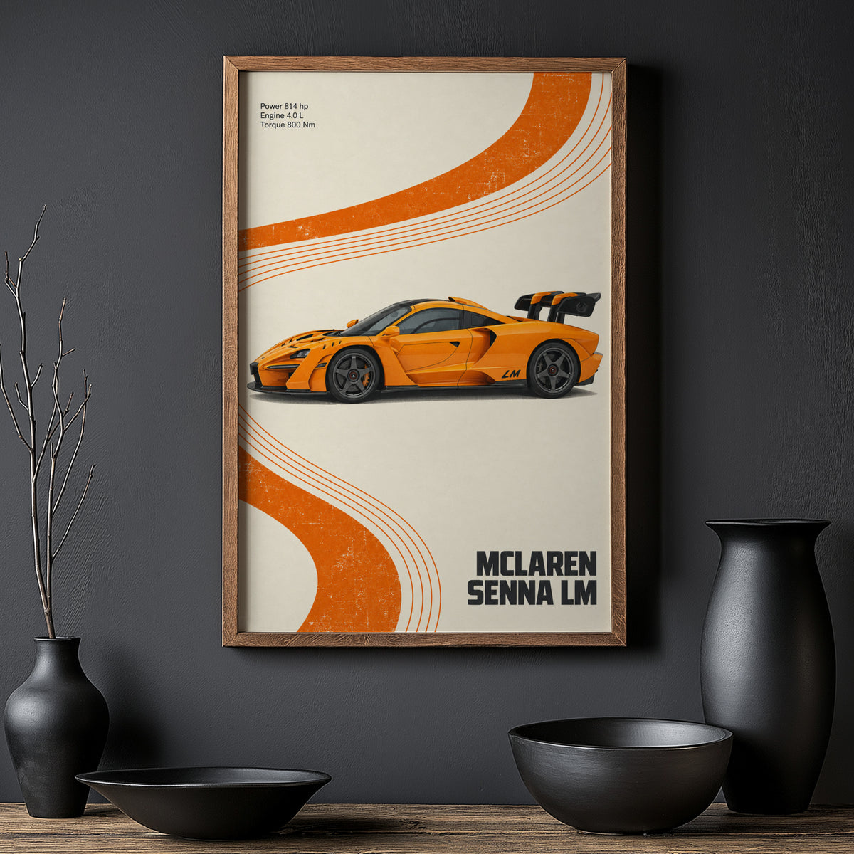 Vintage McLaren Senna LM Print, Supercar Wall Art