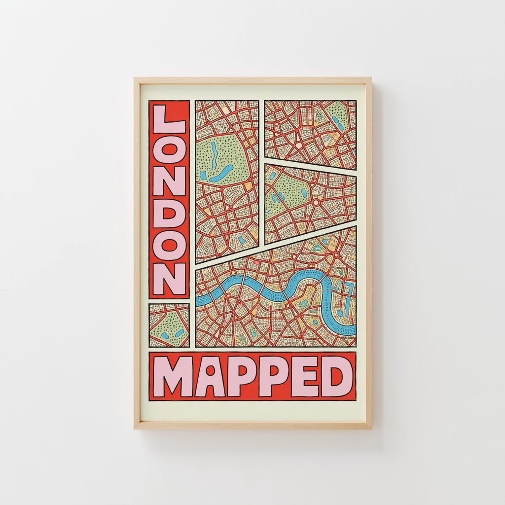 Vintage London Map Poster, England Wall Art, City Print