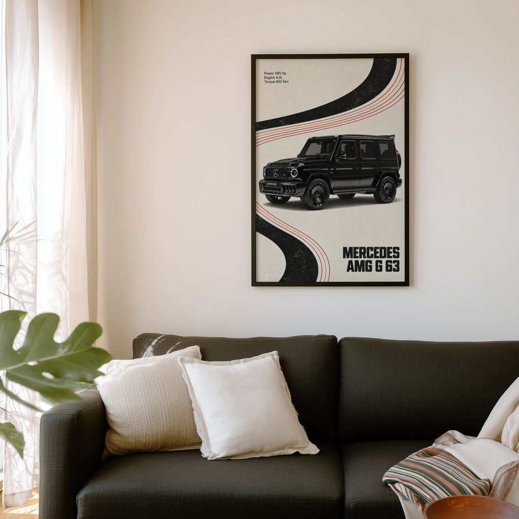 Vintage Mercedes AMG G63 Print, Car Wall Art