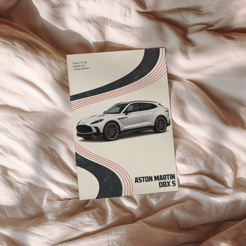 Vintage Aston Martin DBX S Print, Car Poster Wall Art