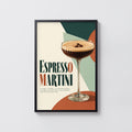 Vintage Espresso Martini Print Poster, Cocktail Art