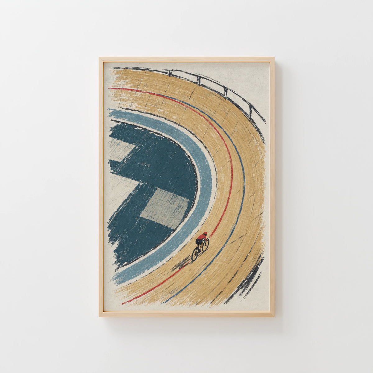 Vintage Velodrome Poster, Track Cycling Wall Art Print