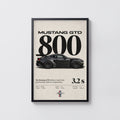 Vintage Mustang GTD Print, Car Wall Art