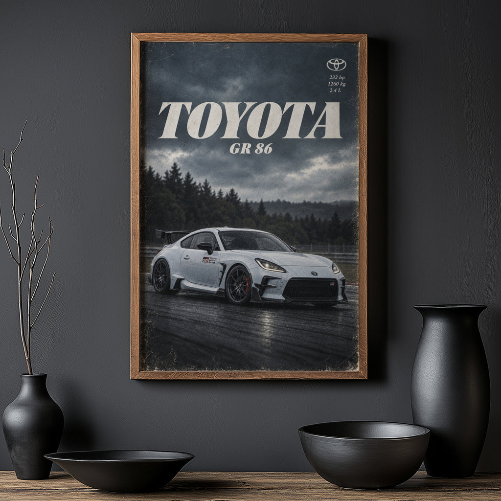 Vintage Toyota GR 86 Print, Car Poster, Wall Art