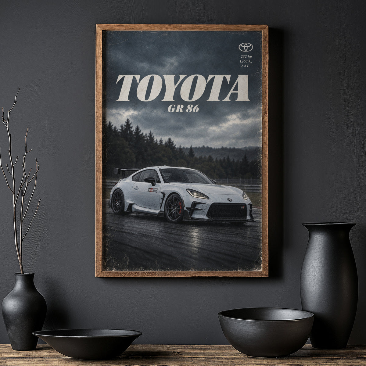 Vintage Toyota GR 86 Print, Car Poster, Wall Art