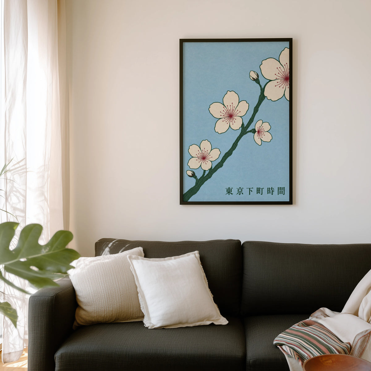 Vintage Cherry Blossom Print, Japanese Sakura Poster