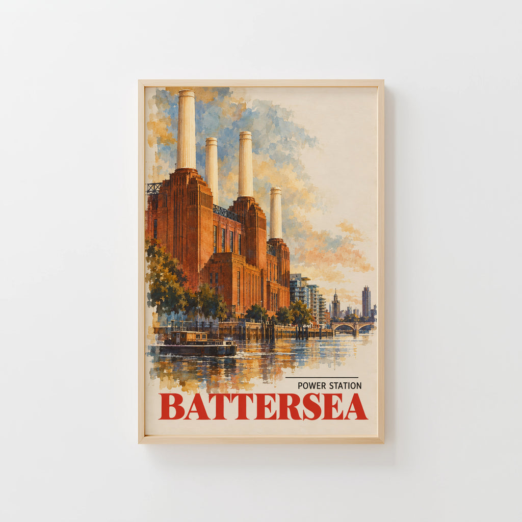 Vintage Battersea Power Station Poster, London Wall Art