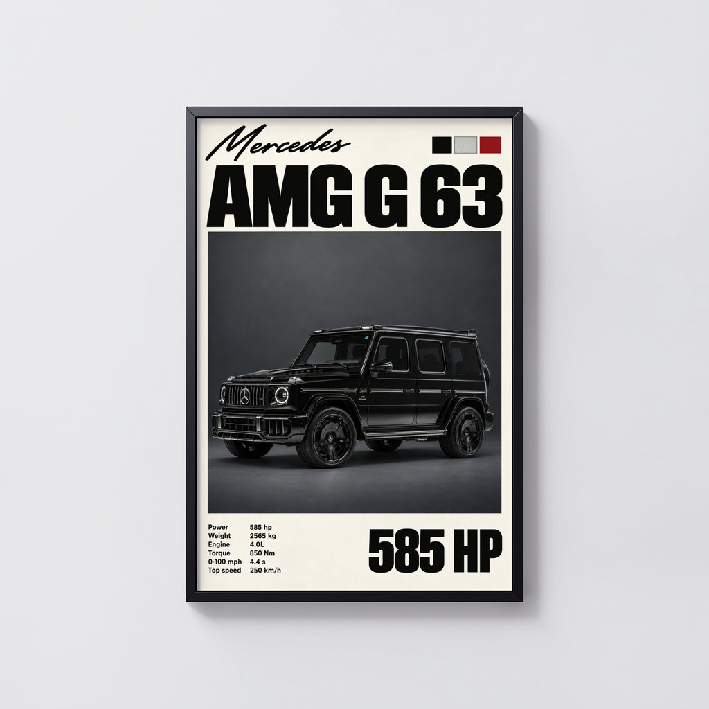 Vintage Mercedes AMG G63 Print, Car Wall Art