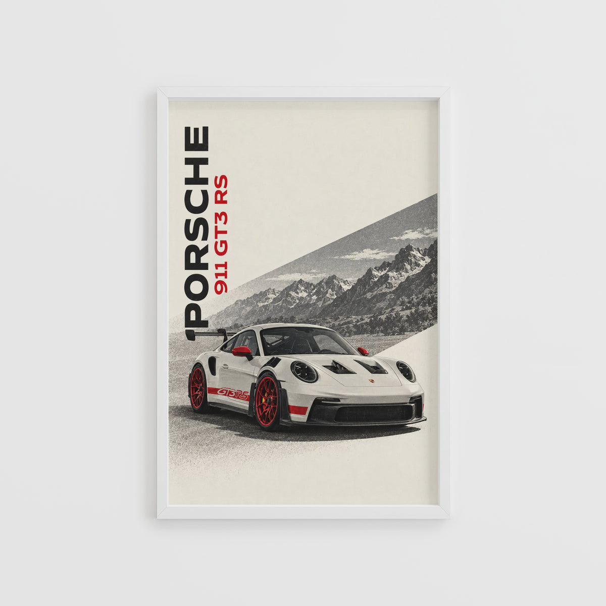 Vintage Porsche 911 GT3 RS Print, Car Poster Wall Art