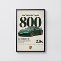 Vintage Porsche GS Street R Print, Car Wall Art