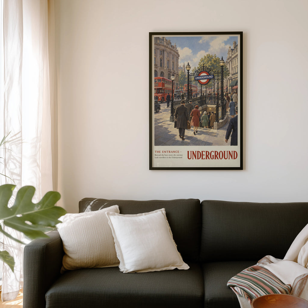 Vintage London Underground Poster, Street Wall Art Print