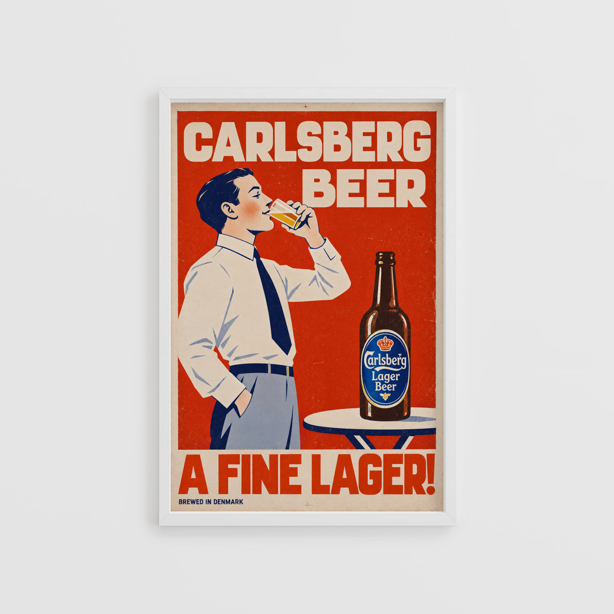 Vintage Carlsberg Beer Print Poster, Lager Wall Art
