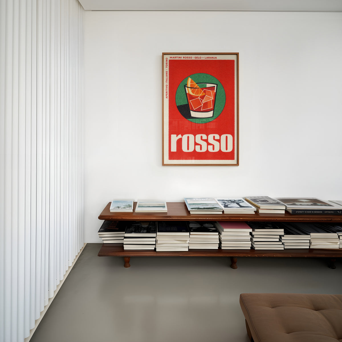 Vintage Martini Rosso Print Poster, Cocktail Wall Art