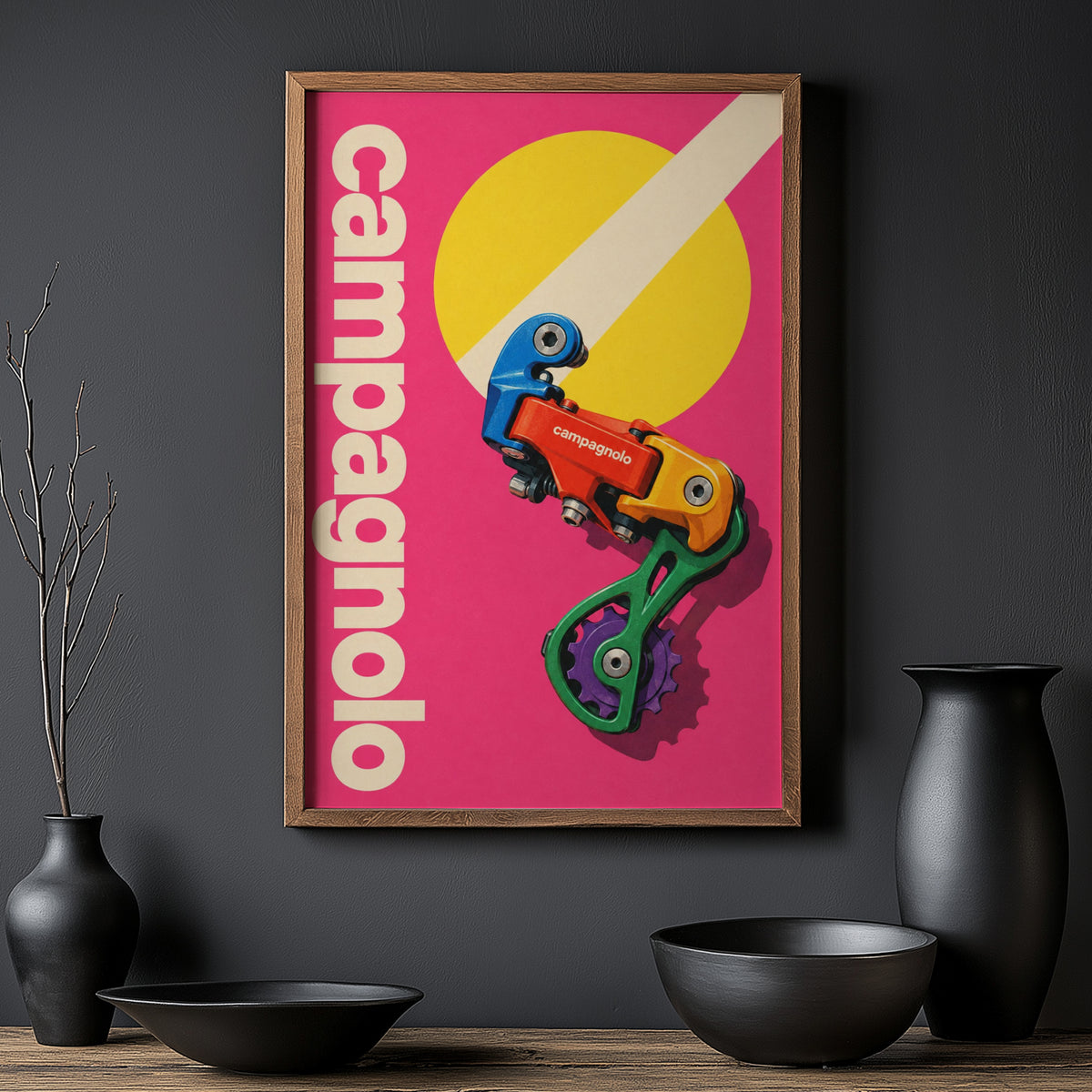 Vintage Campagnolo Derailleur Poster, Cycling Wall Art Print