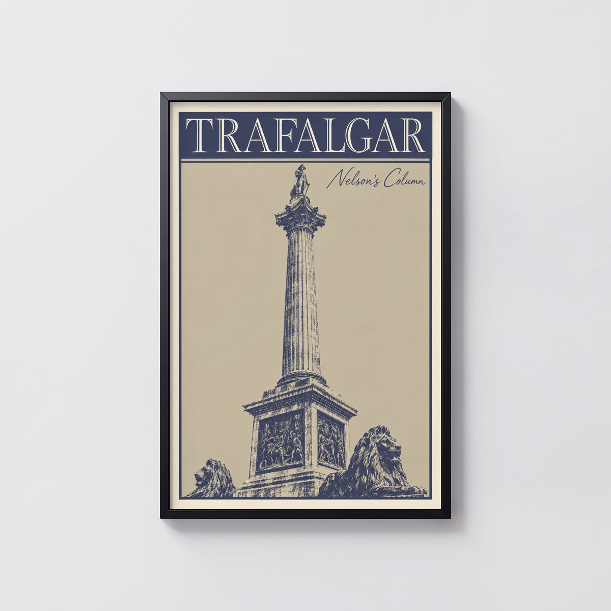 Vintage Nelson's Column Poster, Trafalgar Square London