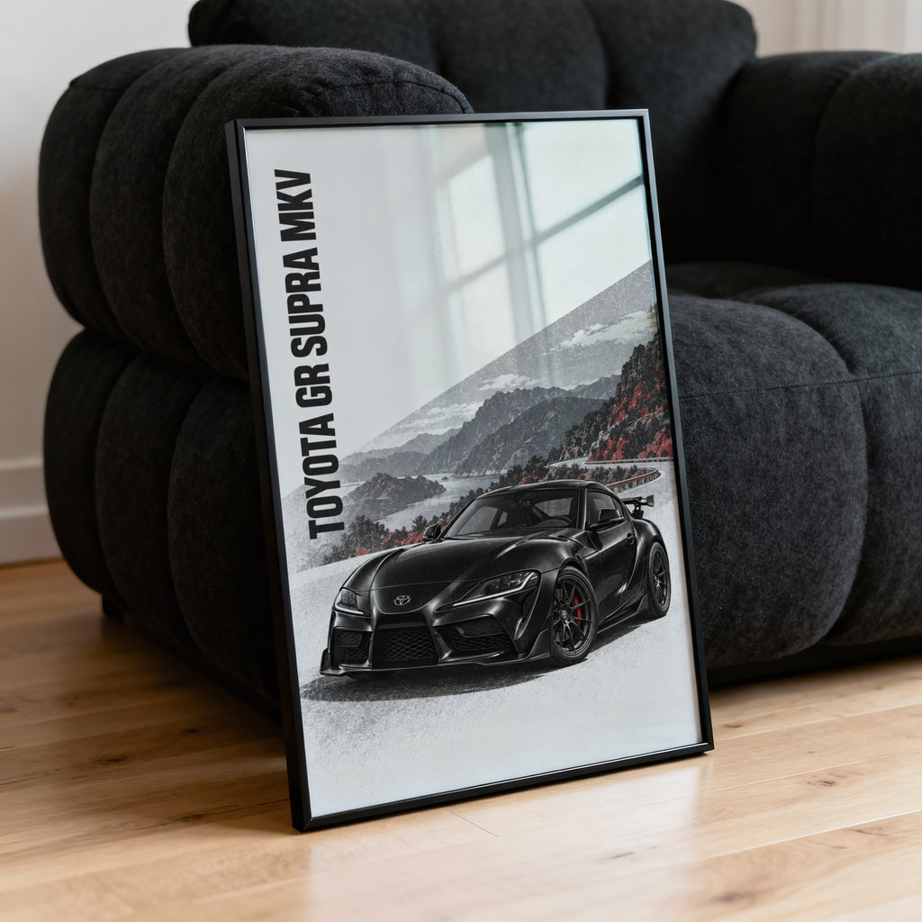 Vintage Toyota Supra Print, Car Wall Art