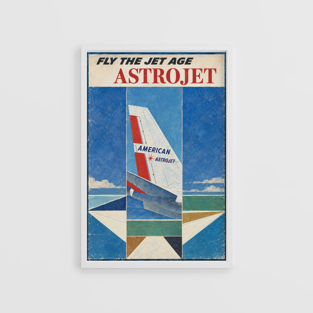 Vintage Airline Poster, Jet Age Wall Art, Aviation Print