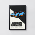 Vintage Lamborghini Huracan STO Print, Car Wall Art