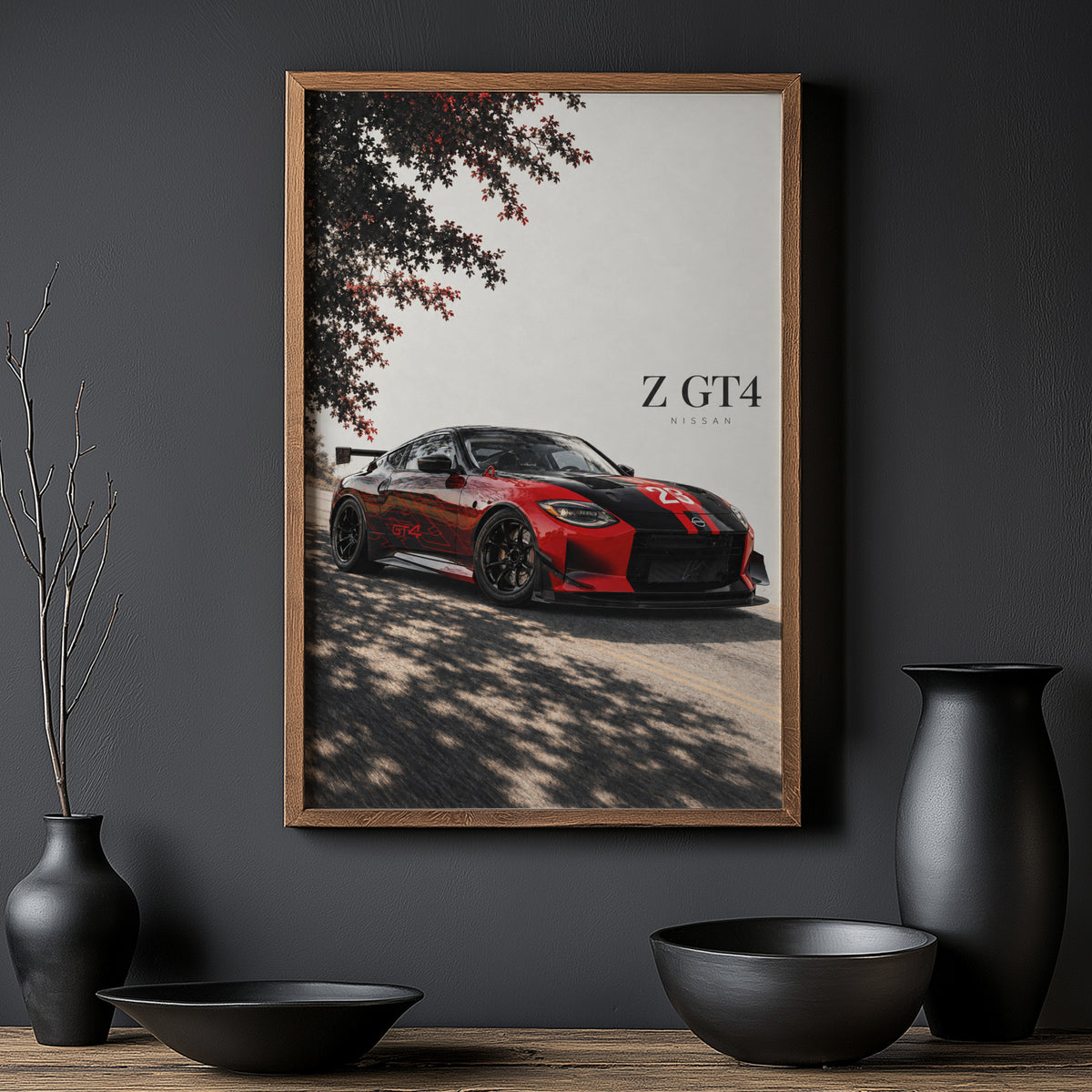 Vintage Nissan Z GT4 Print, Racing Car Wall Art