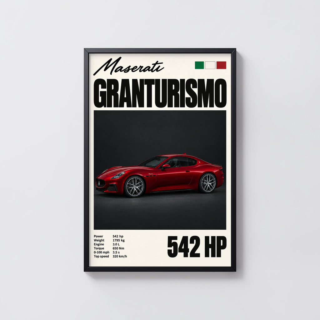 Vintage Maserati GranTurismo Print, Car Wall Art