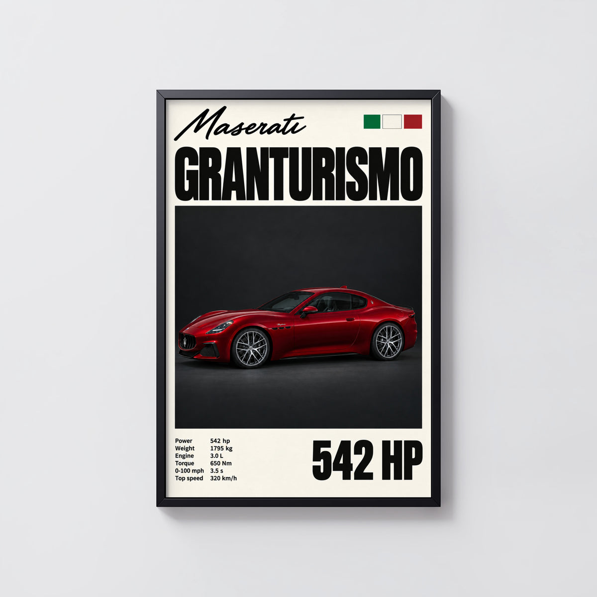 Vintage Maserati GranTurismo Print, Car Wall Art