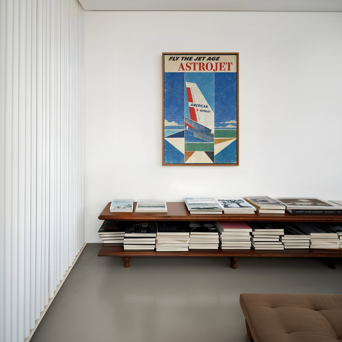 Vintage Airline Poster, Jet Age Wall Art, Aviation Print
