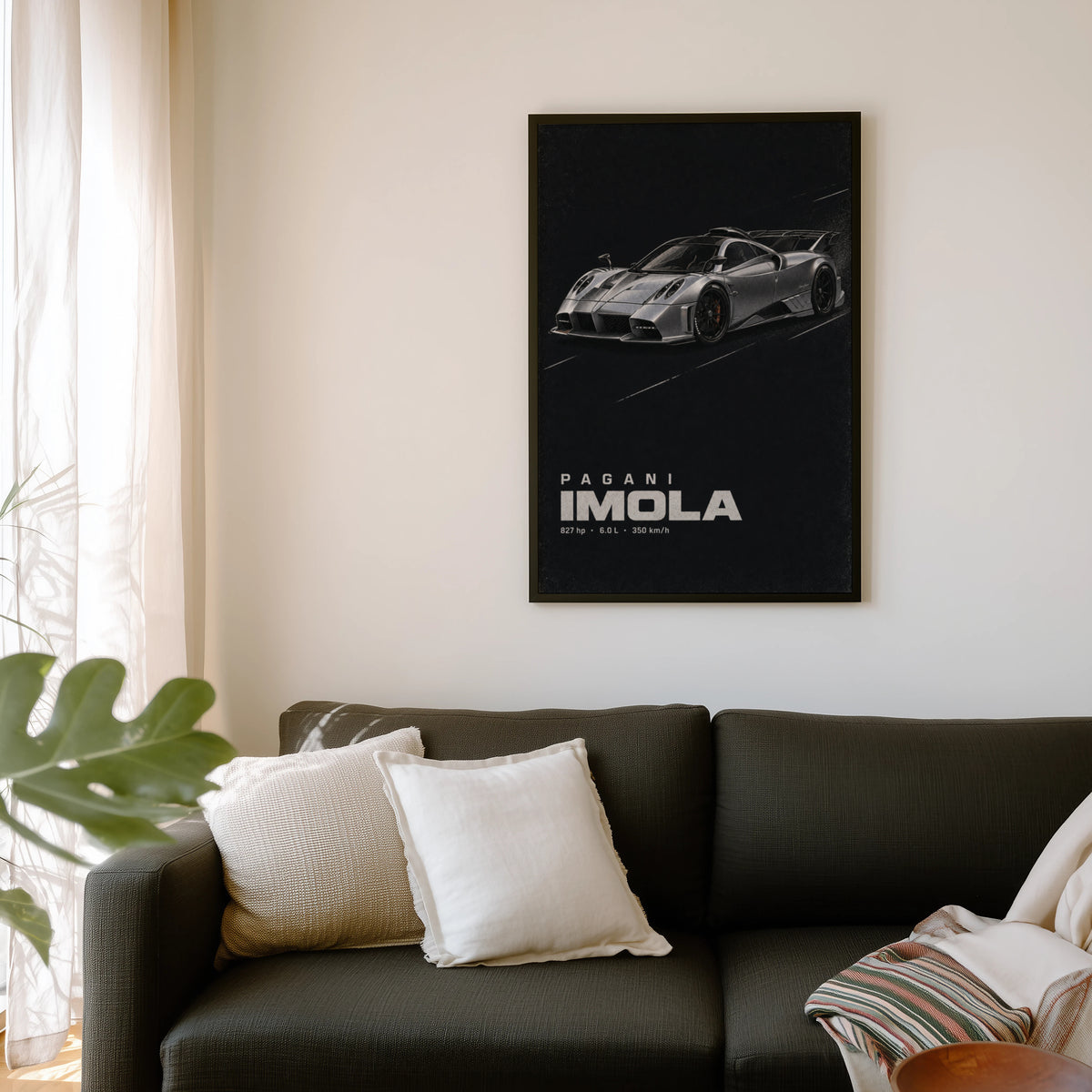 Vintage Pagani Imola Print, Supercar Wall Art
