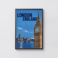 Vintage London Poster, Big Ben Wall Art, England Print