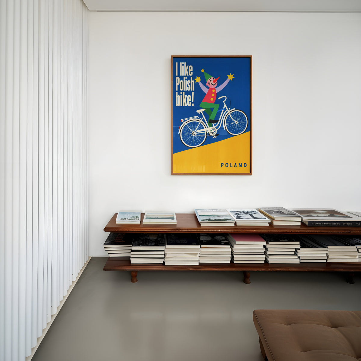 Vintage Clown Cycling Poster, Polish Bike Wall Art Print