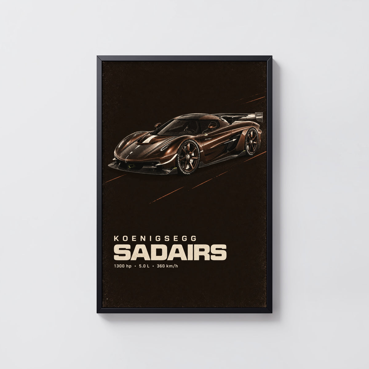 Vintage Koenigsegg Print, Hypercar Wall Art