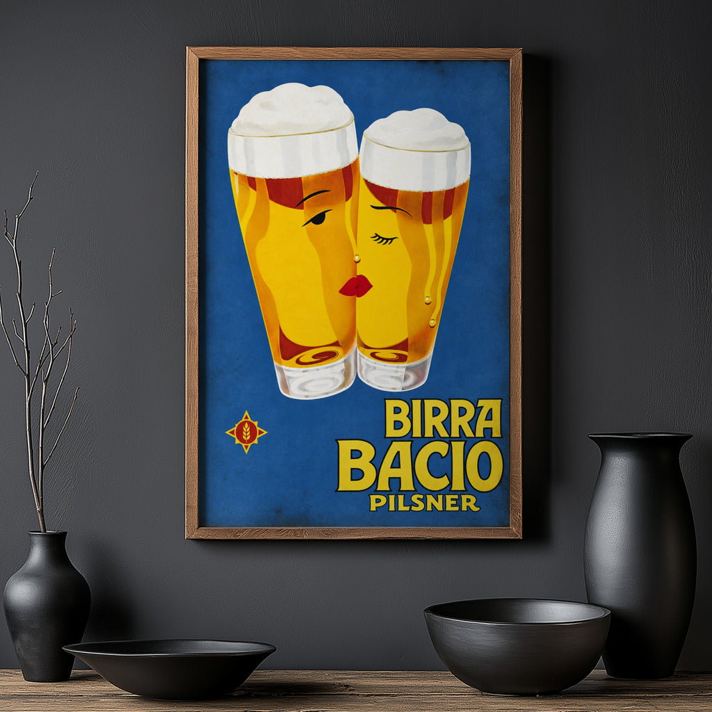 Vintage Birra Bacio Pilsner Beer Print Poster