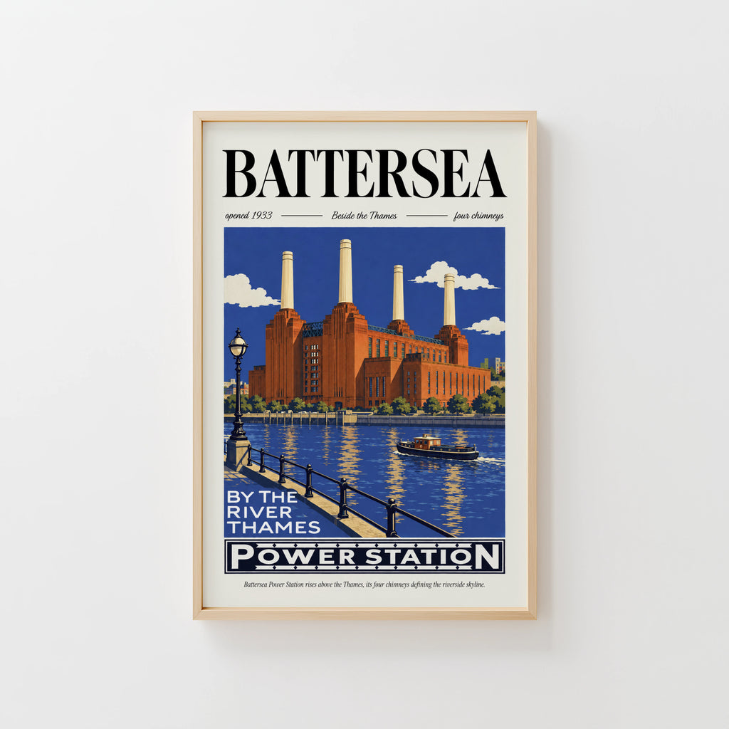 Vintage Battersea Power Station Poster, London Wall Art