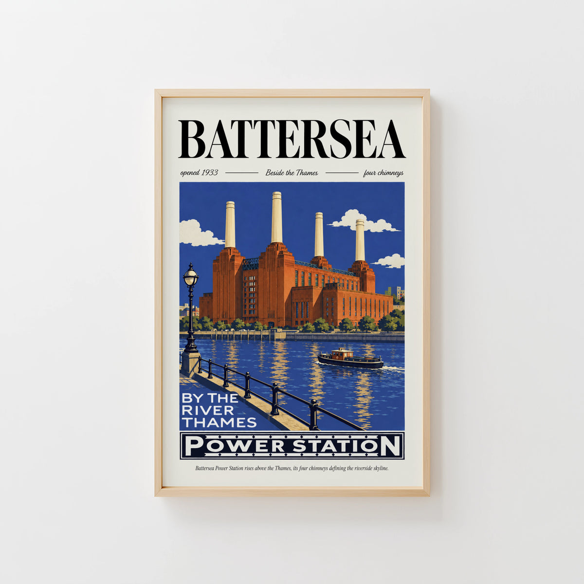 Vintage Battersea Power Station Poster, London Wall Art