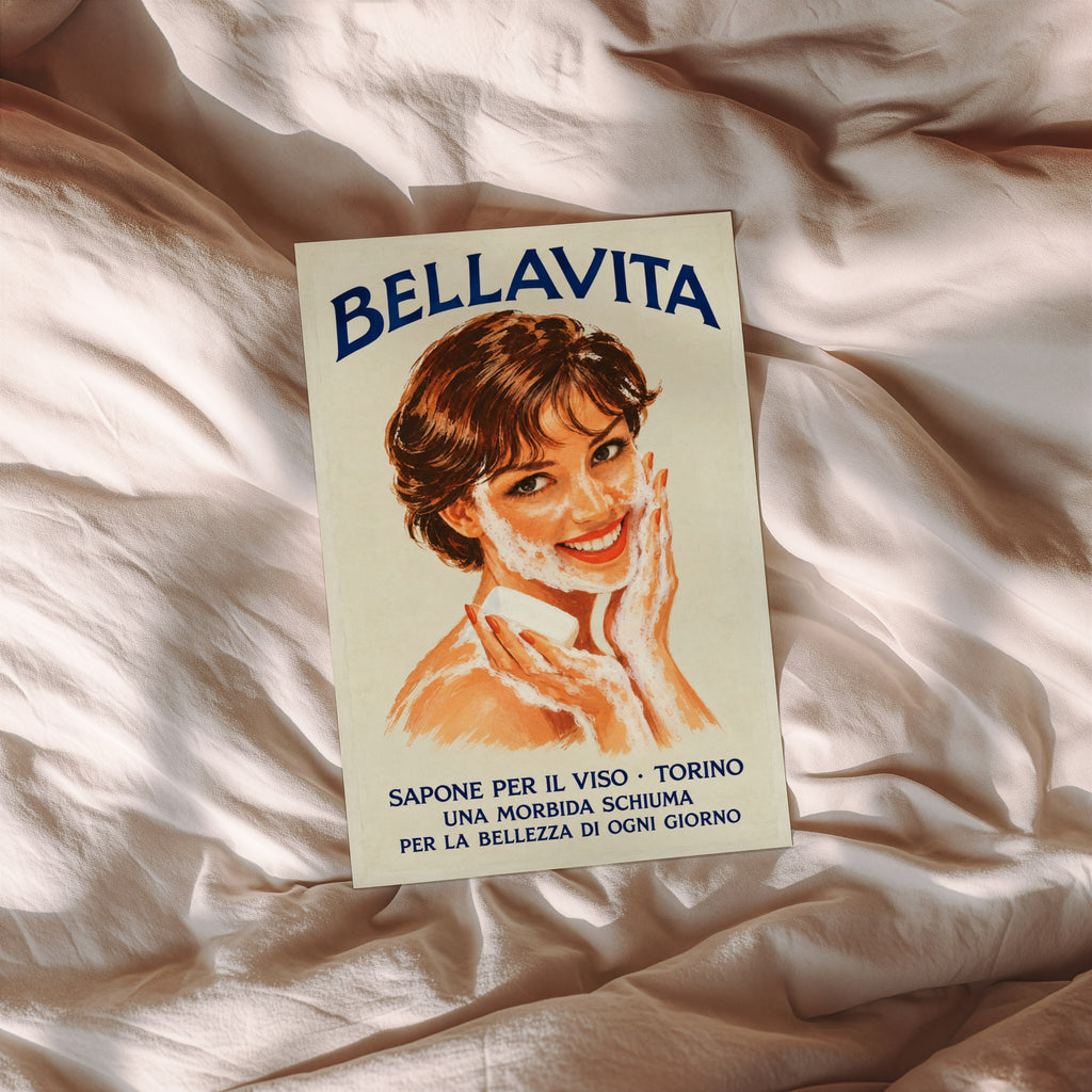 Vintage Italian Soap Advert Poster, Retro Wall Art