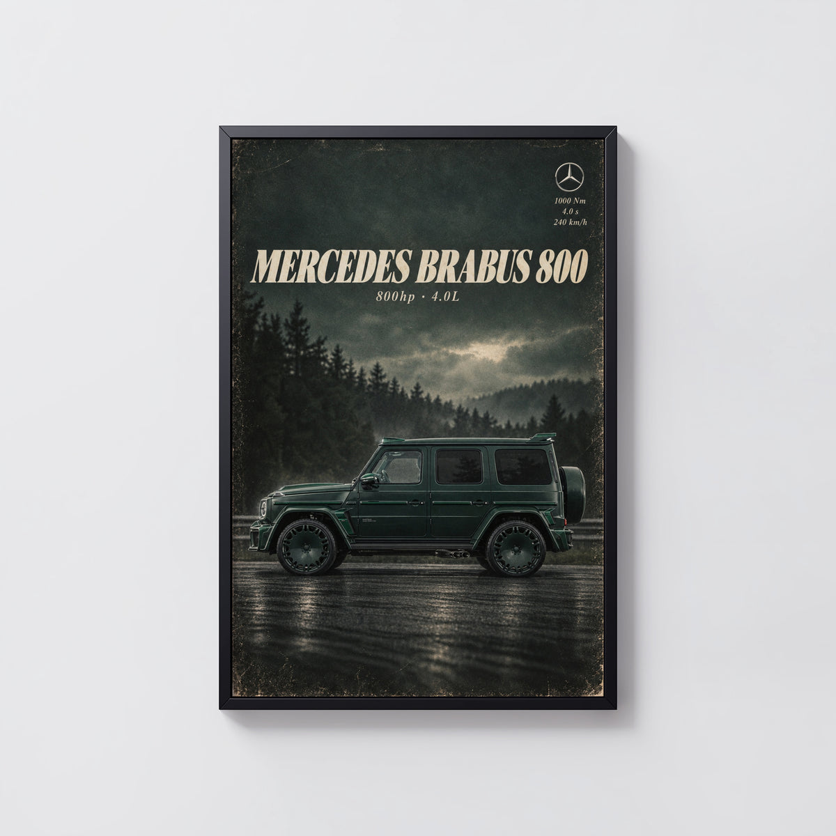Vintage Mercedes Brabus Print, Car Wall Art