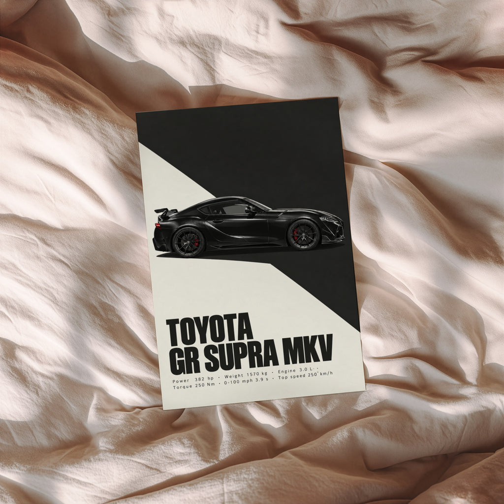 Vintage Toyota Supra Print, Car Wall Art