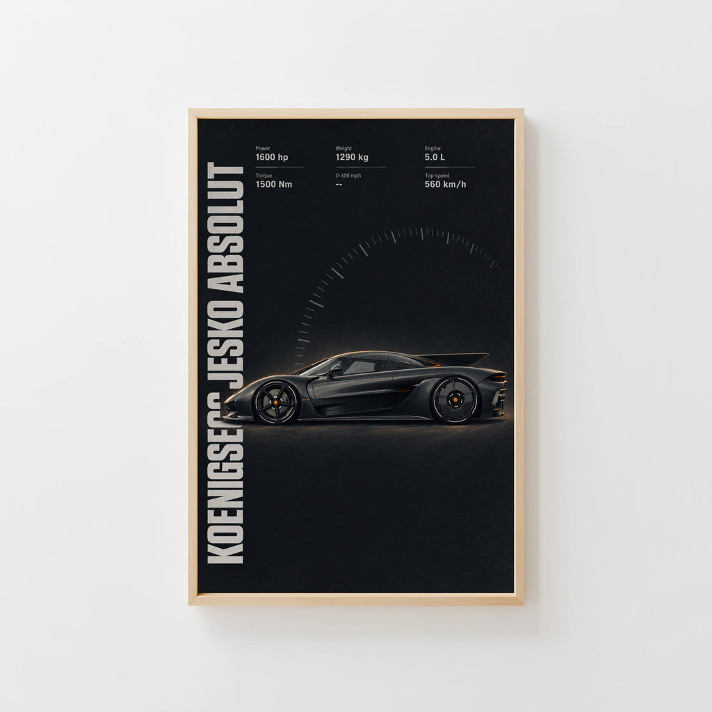 Vintage Koenigsegg Jesko Absolut Car Print