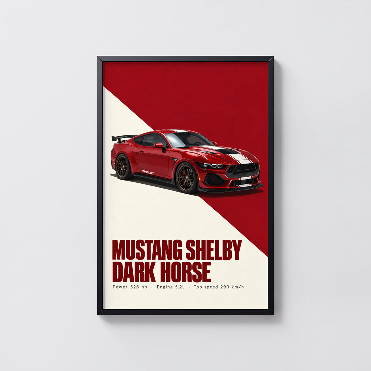 Vintage Mustang Shelby Print, Car Wall Art