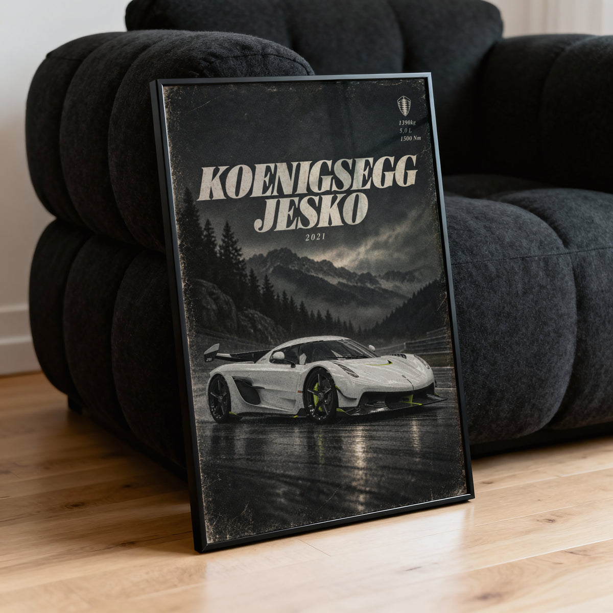 Vintage Koenigsegg Jesko Print, Supercar Wall Art