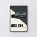 Vintage Audi RS4 Avant Print, Car Wall Art