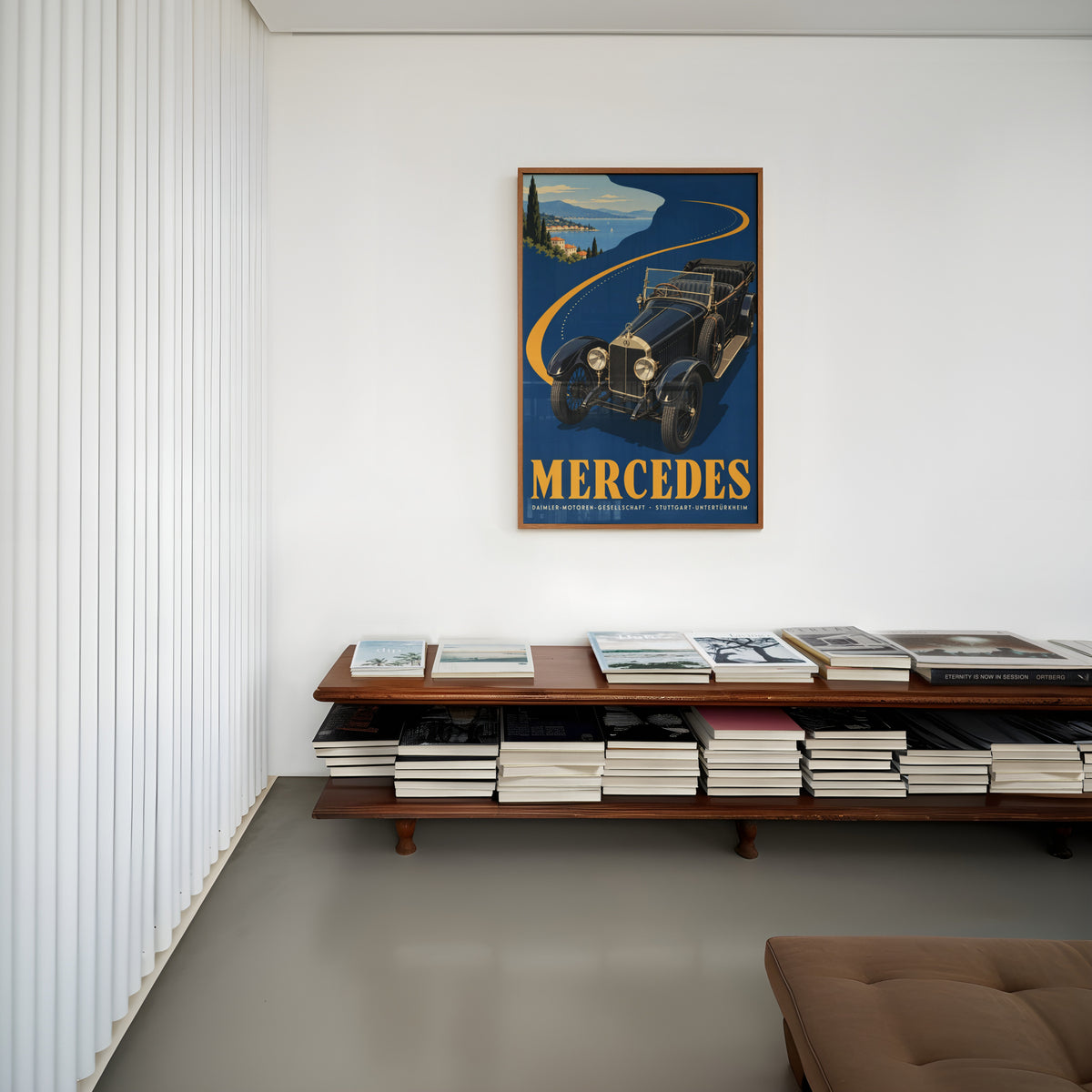 Vintage Mercedes Car Poster, Art Deco Wall Art, Print