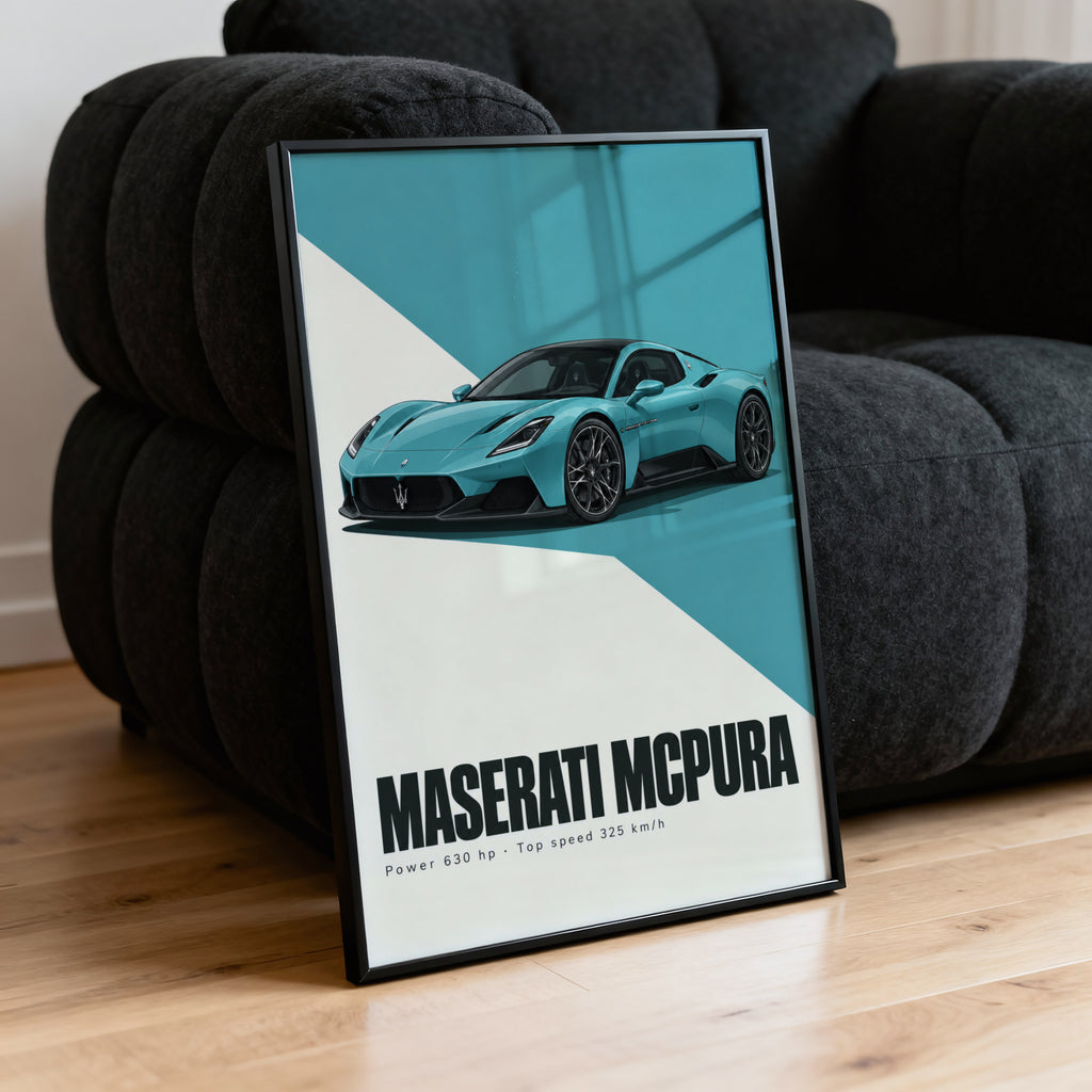 Vintage Maserati MCPura Print, Car Wall Art